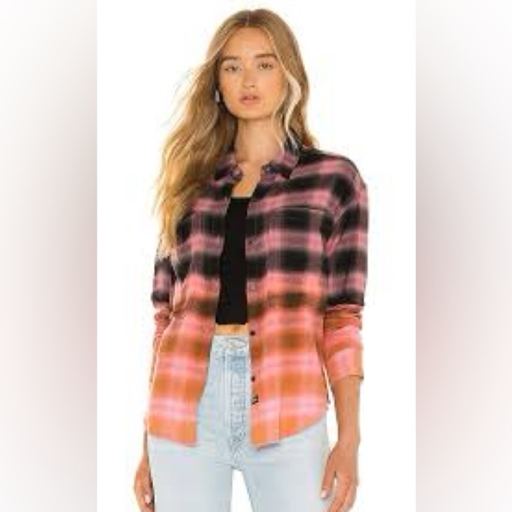 Rails ombré button down women’s soft flannel shirt.